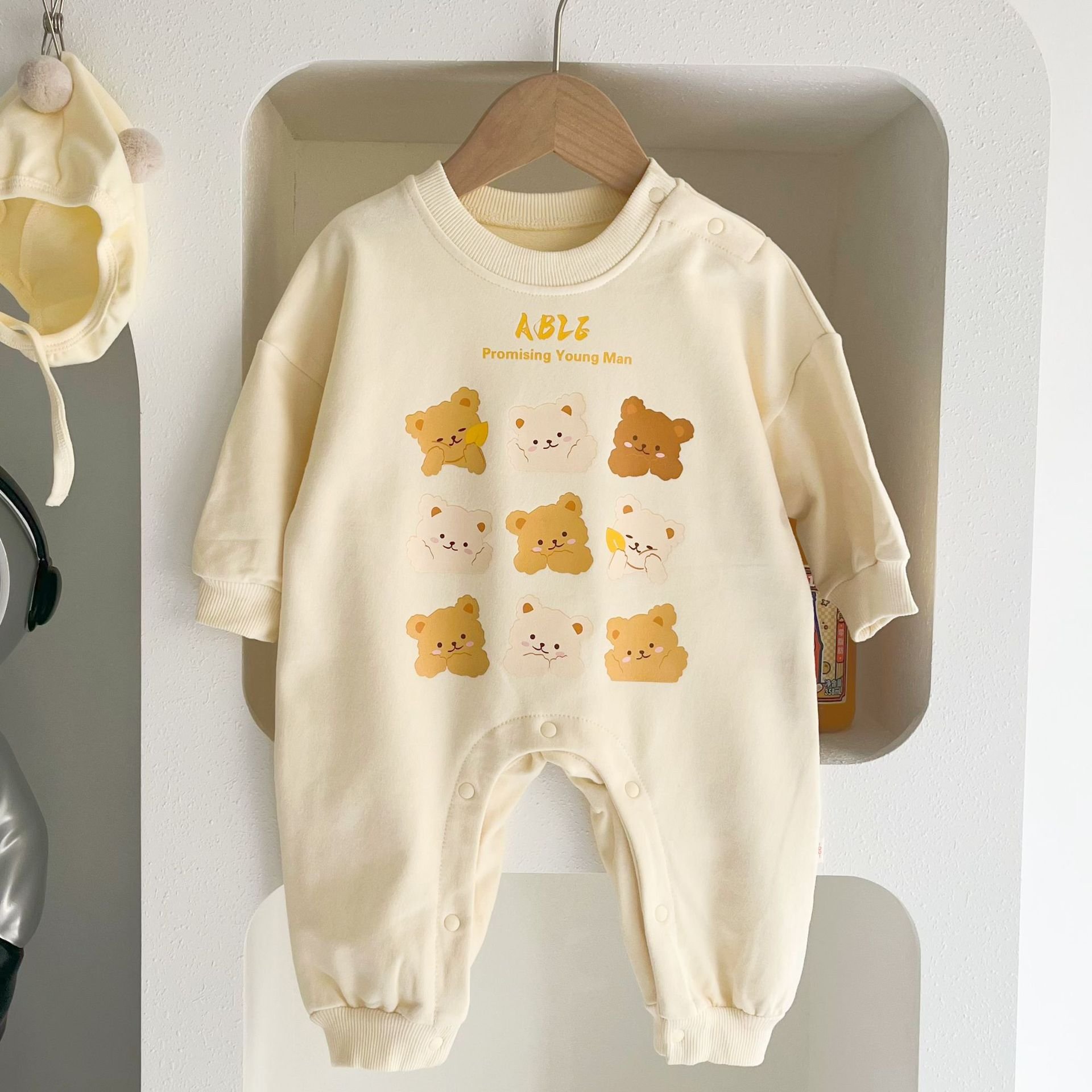 Factory Price Long Sleeve Baby Rompers Newborn 100% Cotton Baby Clothes Baby Romper With Button