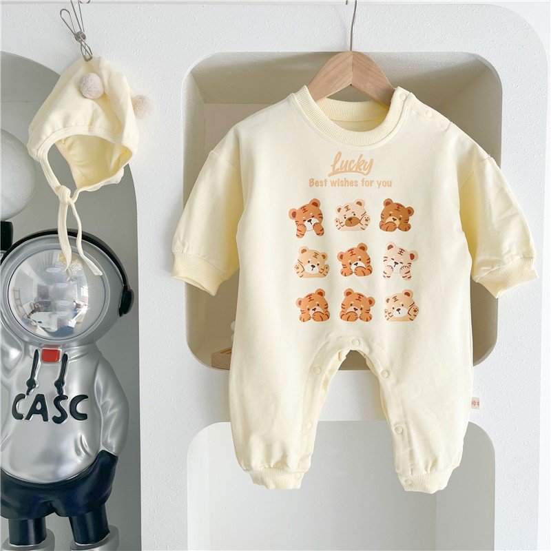 Factory Price Long Sleeve Baby Rompers Newborn 100% Cotton Baby Clothes Baby Romper With Button