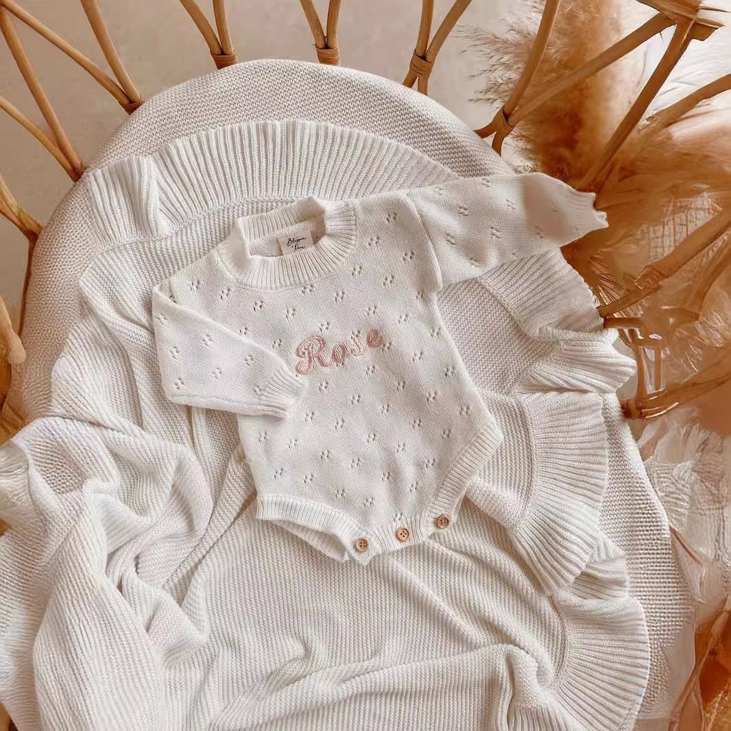 Baby Newborn Boy Knitted Sweater Romper Knit Pullover Sweater Warm Sweatshirt Cotton Longsleeve Romper Fall Winter Clothes