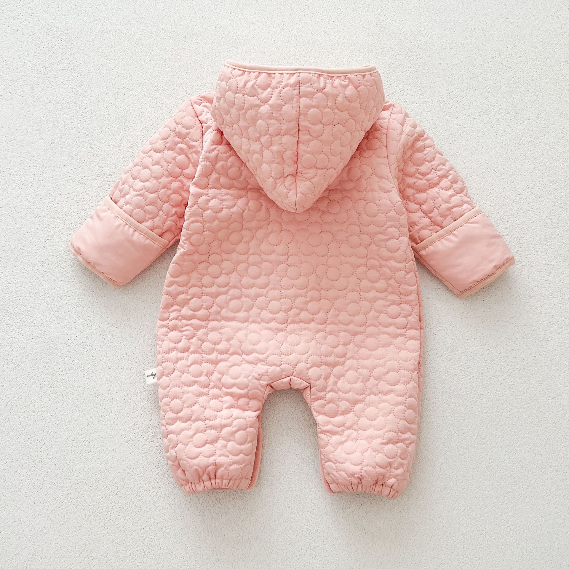 Wholesale 2024 Winter Baby Clothing Fashion Solid Color Hooded Long Sleeve Cotton Baby Rompers