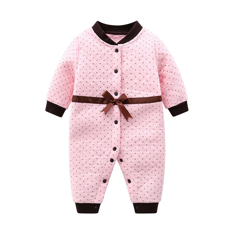 Winter Thick Cotton Long Sleeved Single Breasted Jumpsuit Romper Jacket For Baby Clothes Wholesale