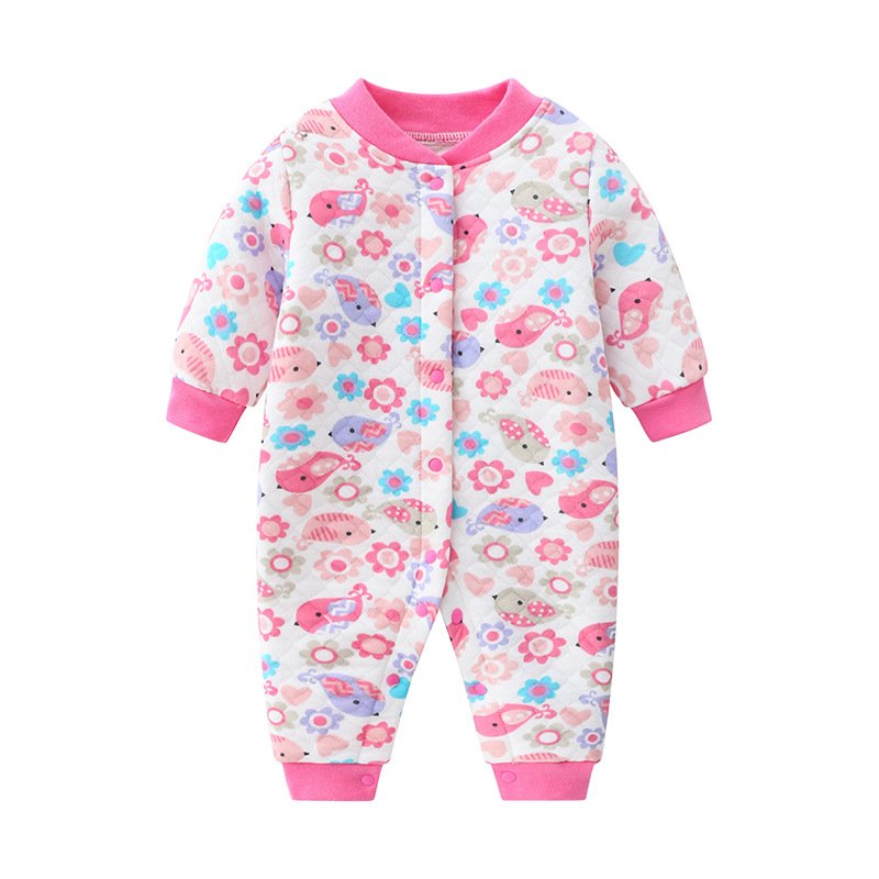 Winter Thick Cotton Long Sleeved Single Breasted Jumpsuit Romper Jacket For Baby Clothes Wholesale