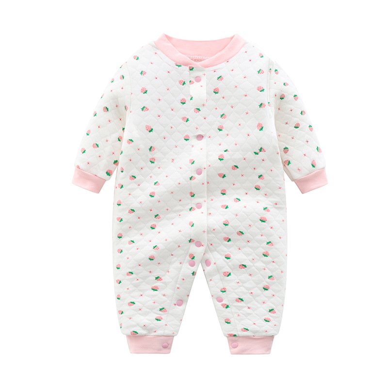 Winter Thick Cotton Long Sleeved Single Breasted Jumpsuit Romper Jacket For Baby Clothes Wholesale