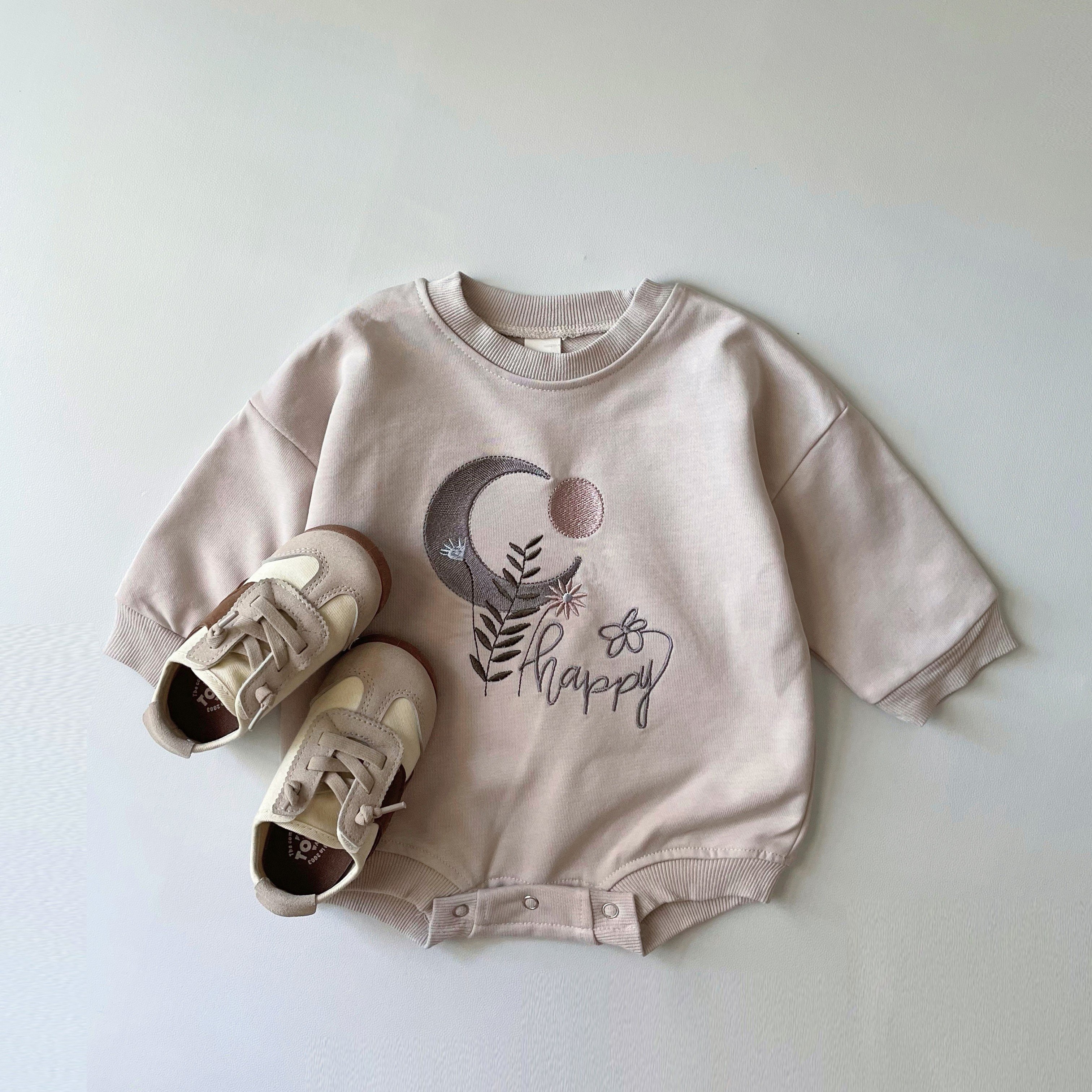 INS Newborn Baby Girls Romper Sweatshirts Clothing Floral Embroidery Infant Boys Long sleeve Jumpsuits