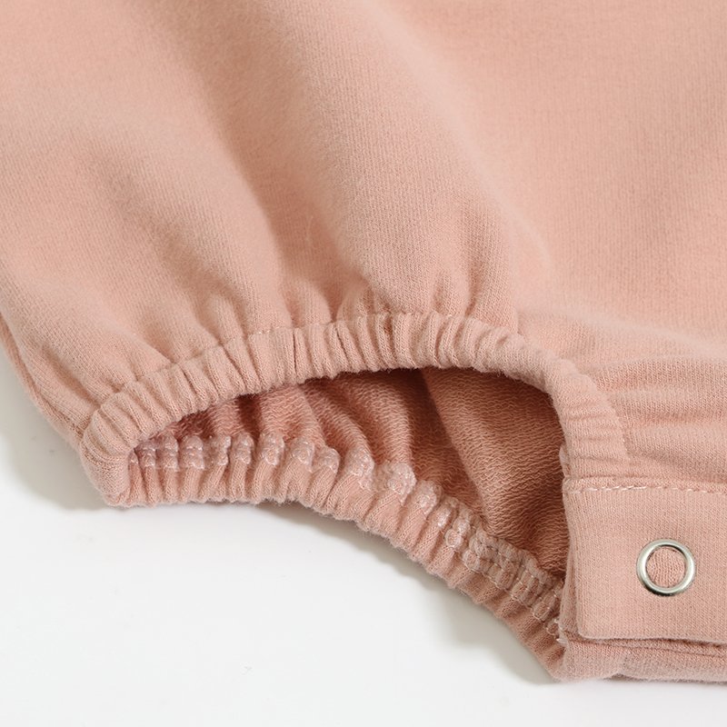 Hot Sale Organic French Terry Baby Solid Color Infant Toddler Girls Long Sleeves Baby Rompers