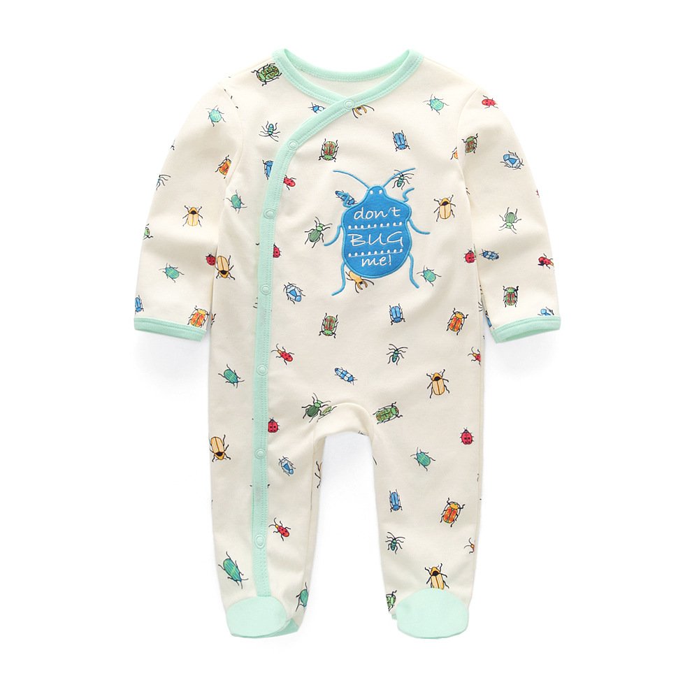Custom Clothing Zip Baby Rompers Wholesale Print Baby Boy's and Girls' Spring Autumn Baby Rompers Pajamas