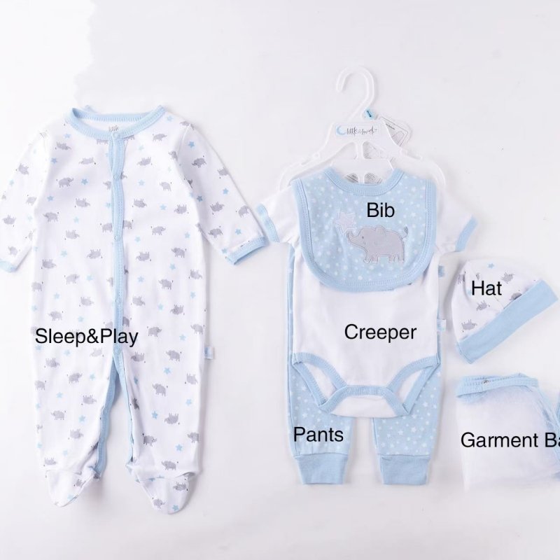 6 Pcs Set Baby Newborn Onesies 6 - 9m Cotton Rompers Set For Infant Fun Cartoon High Quality Short Sleeve Baby Romper