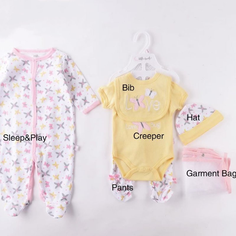 6 Pcs Set Baby Newborn Onesies 6 - 9m Cotton Rompers Set For Infant Fun Cartoon High Quality Short Sleeve Baby Romper