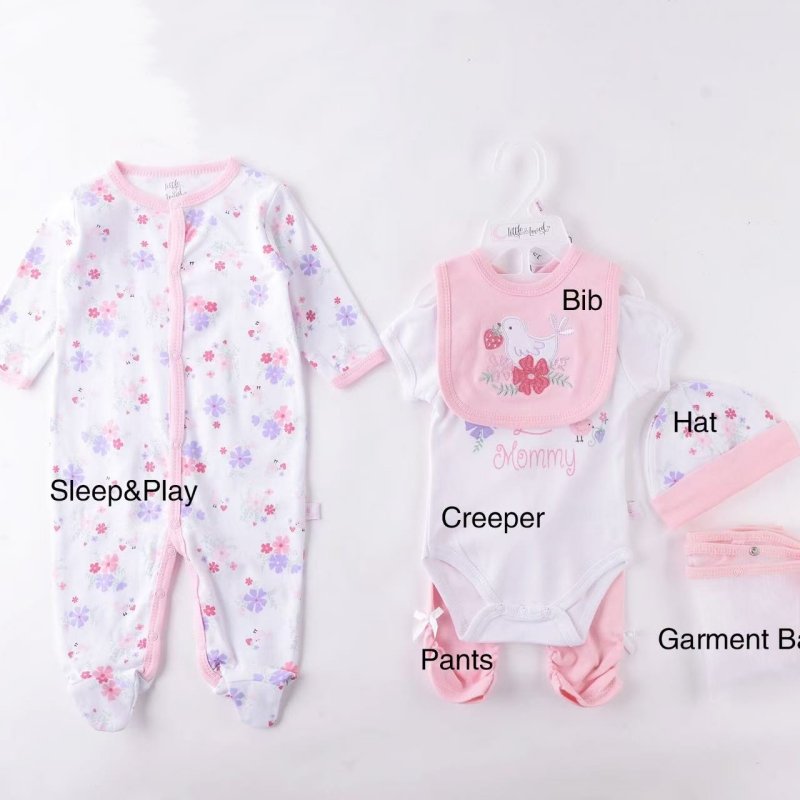 6 Pcs Set Baby Newborn Onesies 6 - 9m Cotton Rompers Set For Infant Fun Cartoon High Quality Short Sleeve Baby Romper