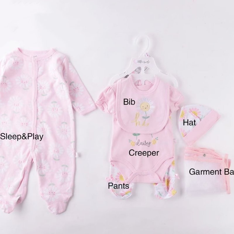 6 Pcs Set Baby Newborn Onesies 6 - 9m Cotton Rompers Set For Infant Fun Cartoon High Quality Short Sleeve Baby Romper