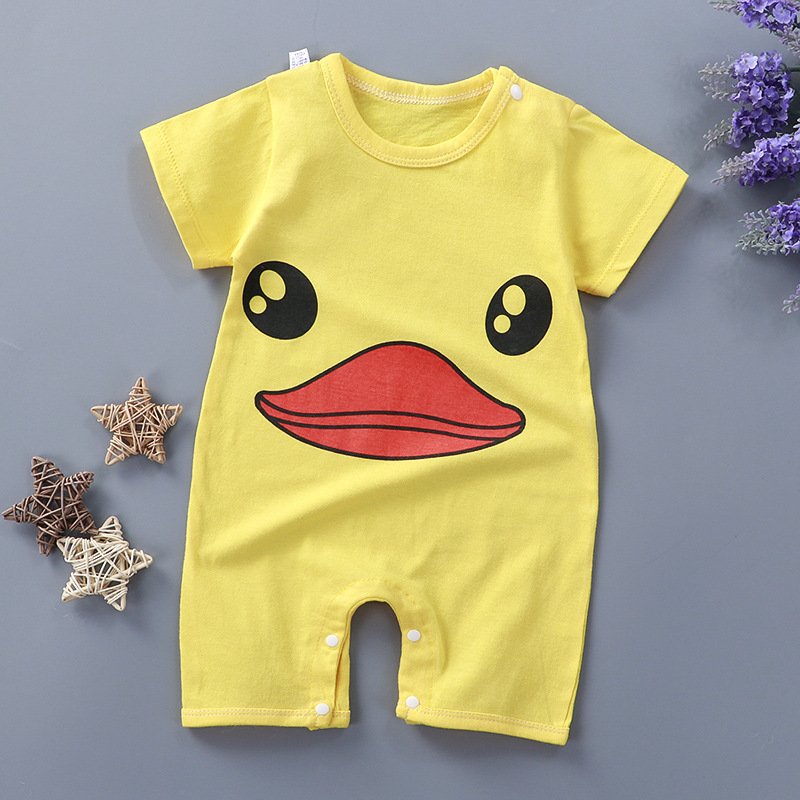 0 to 12 months newborn baby 100% cotton summer breathable material round collar with close button baby romper pattern customize
