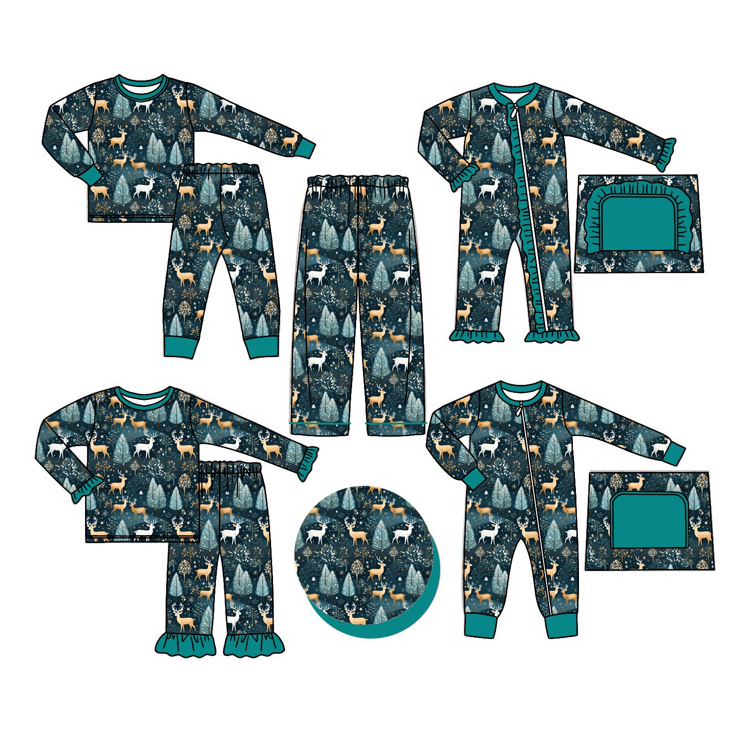 Wholesale Customization Warm Floral Long Sleeved Baby Boy Girls Romper Clothes Kids Newborn Zipper Ruffle Romper Set