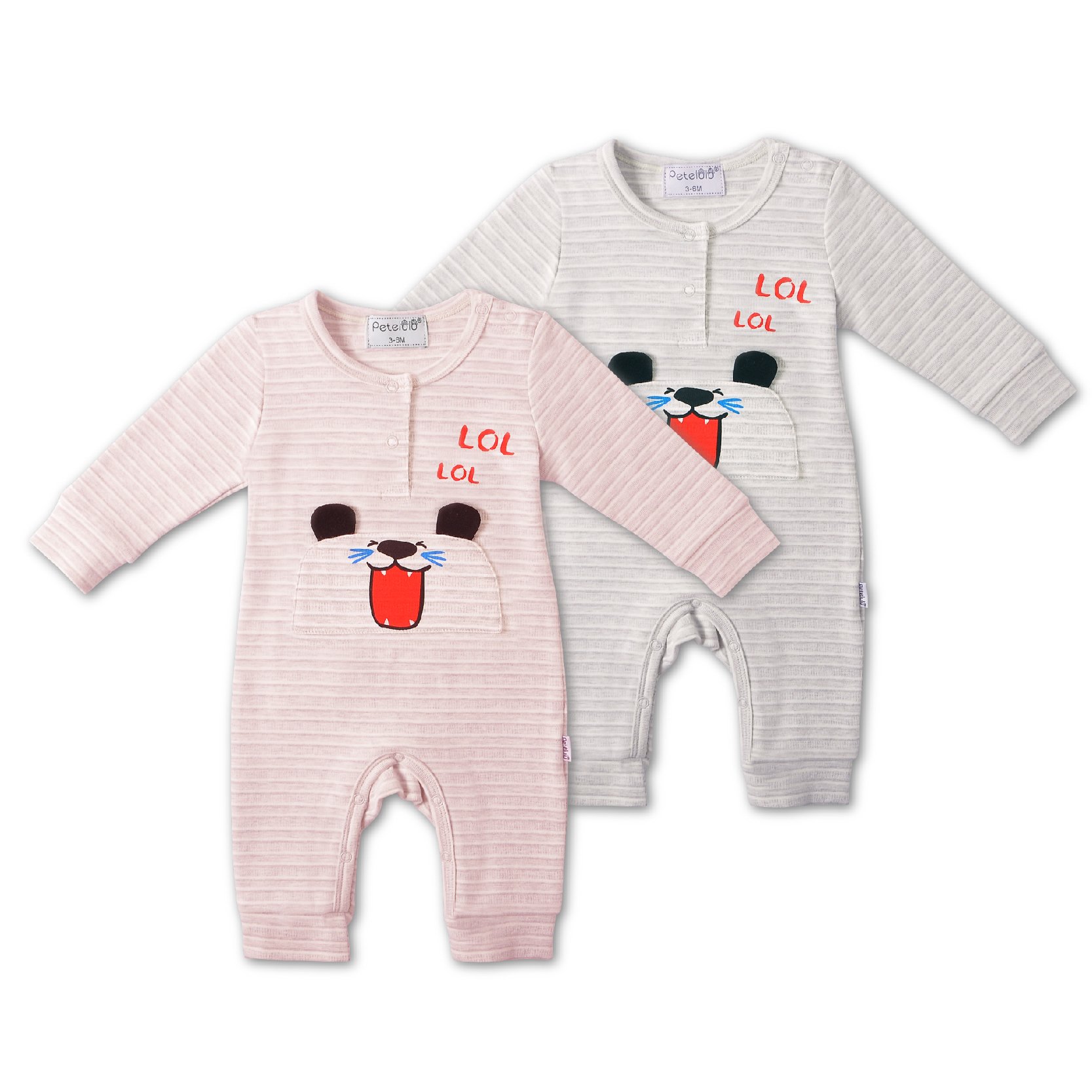 Petelulu 0-18 Months Lion 100% Cotton Winter Baby Clothes Romper Jumpsuit For Babies