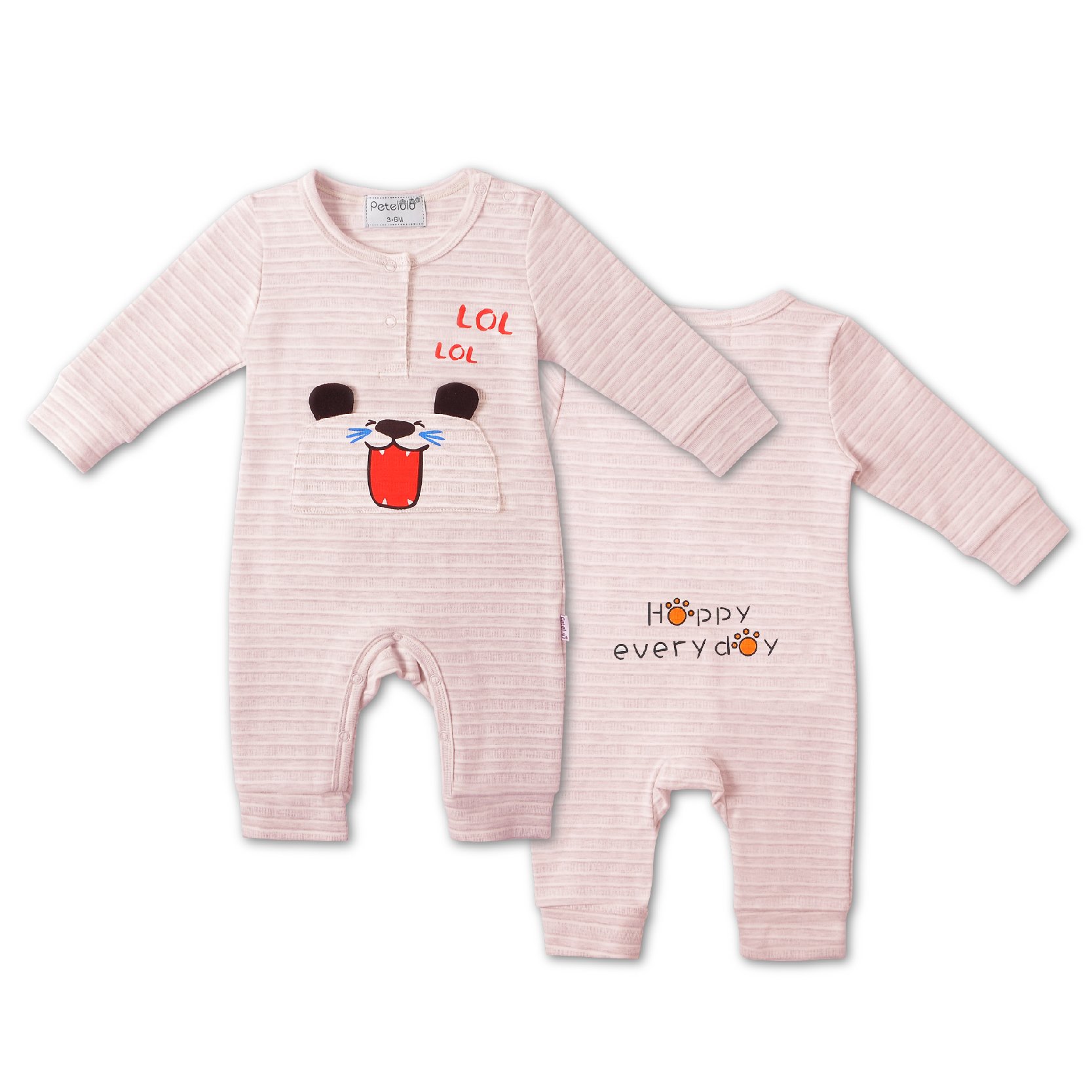 Petelulu 0-18 Months Lion 100% Cotton Winter Baby Clothes Romper Jumpsuit For Babies
