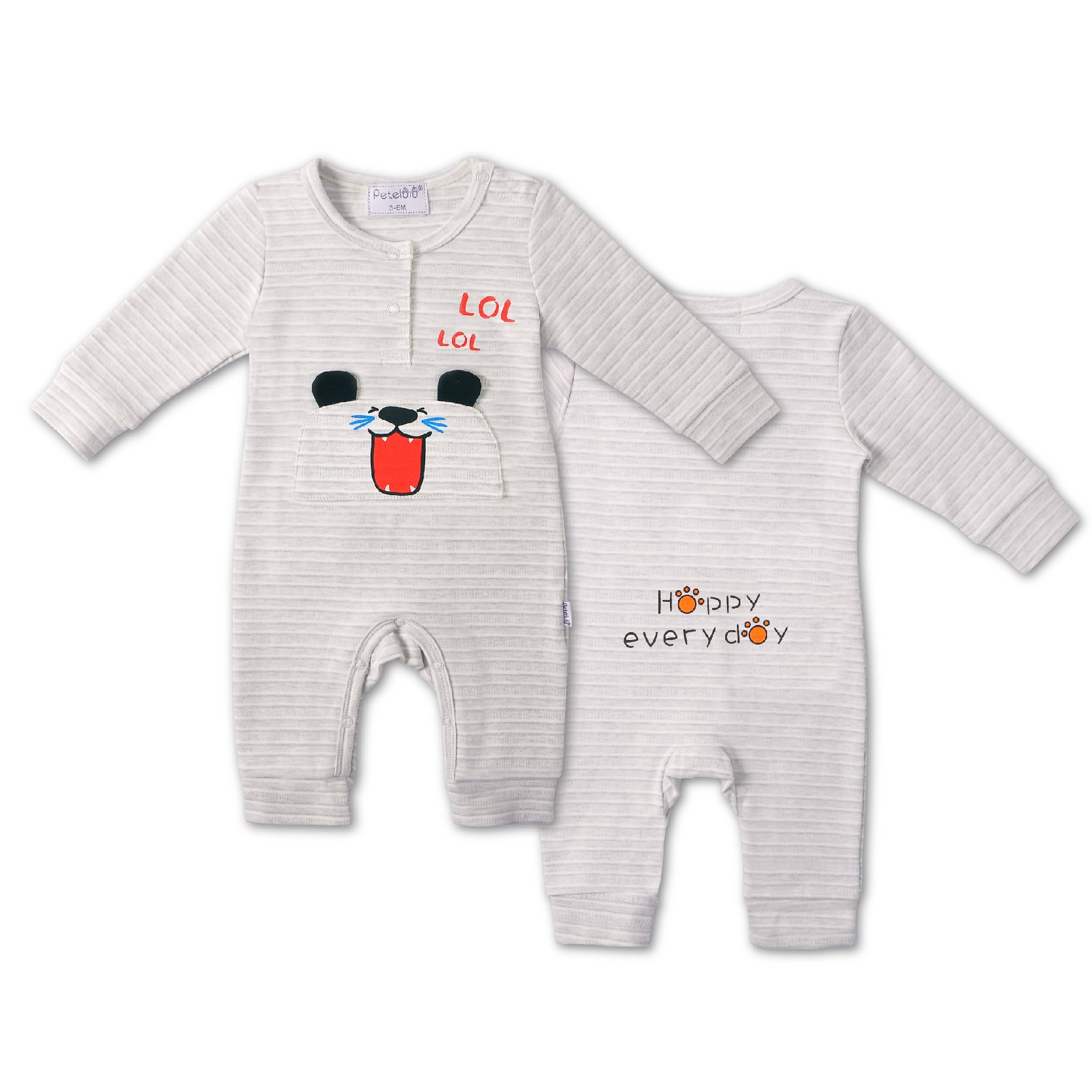 Petelulu 0-18 Months Lion 100% Cotton Winter Baby Clothes Romper Jumpsuit For Babies