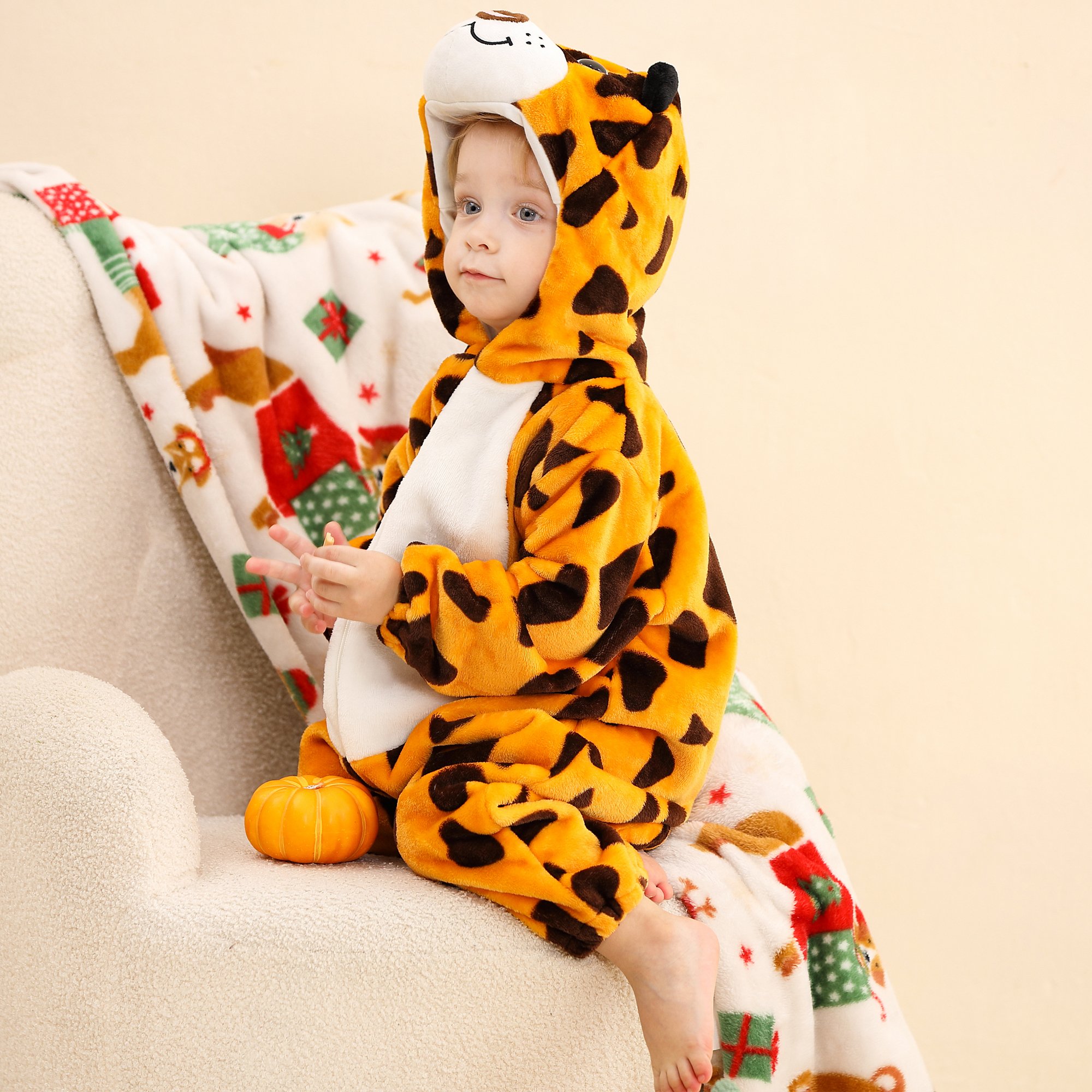 Michley Wholesale Baby Winter Romper Leopard Kid Rompers Clothes Flannel Hooded Thick And Warm Baby Rompers