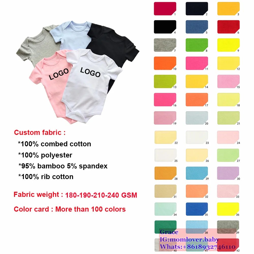 Custom Babies Clothes100% Combed Cotton Puff Onesie Baby Bodysuit Newborn Baby Rompers