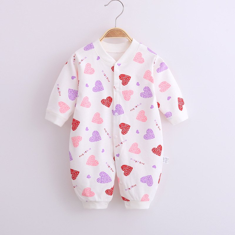 2021 Unisex Cotton Baby Romper Long Sleeve Baby Clothes Girl And Boy Jumpsuit Buttons Comfortable Baby Pajamas