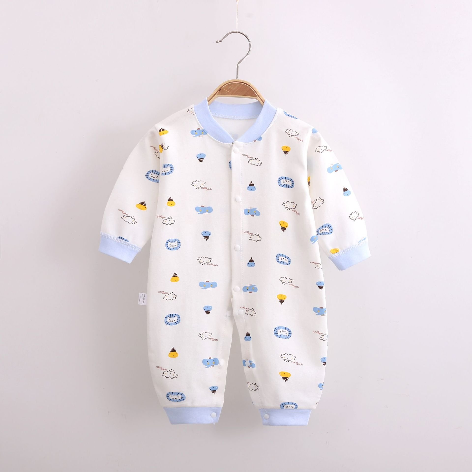 2021 Unisex Cotton Baby Romper Long Sleeve Baby Clothes Girl And Boy Jumpsuit Buttons Comfortable Baby Pajamas