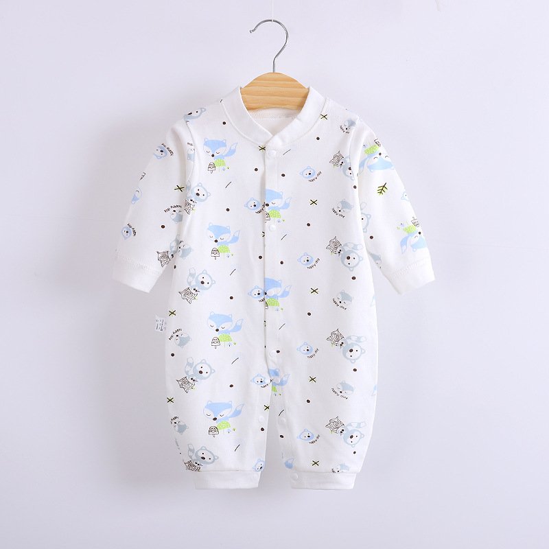 2021 Unisex Cotton Baby Romper Long Sleeve Baby Clothes Girl And Boy Jumpsuit Buttons Comfortable Baby Pajamas