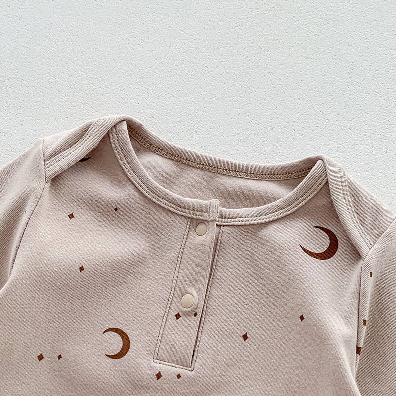 Wholesale Unisex Baby Romper Set 100% Combed Cotton Knitted Full-Sleeve Rompers for Newborns Solid Pattern with Buttons