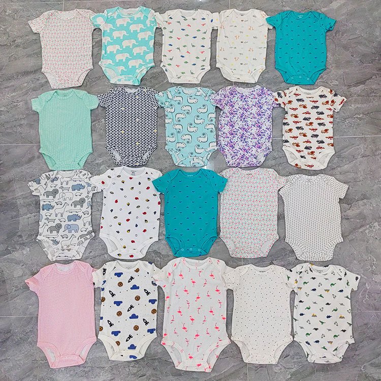 0-2 Years Old Can Be Customized 100% Cotton Printing Newborn Baby Girls Clothes Clothing Sets Knitted Baby Romper