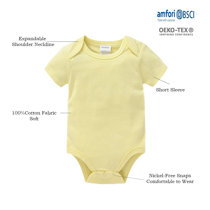 Wholesale OEM Baby Clothes Boys Romper Plain Bodysuit Solid Short Sleeve Baby Boy Girl One Piece Clothing Outfit for 0-24M