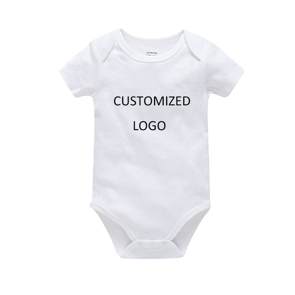 Wholesale OEM Baby Clothes Boys Romper Plain Bodysuit Solid Short Sleeve Baby Boy Girl One Piece Clothing Outfit for 0-24M
