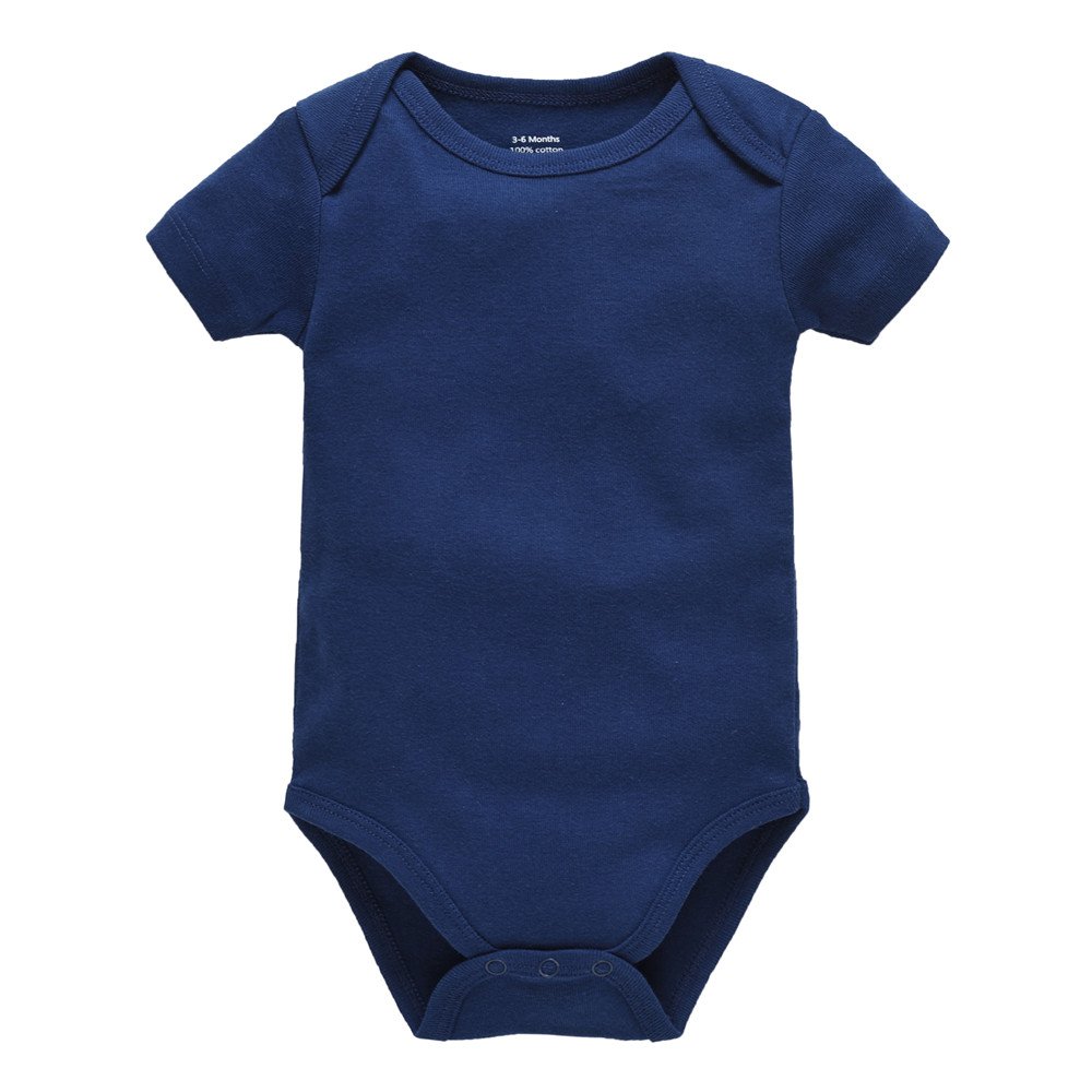 Wholesale OEM Baby Clothes Boys Romper Plain Bodysuit Solid Short Sleeve Baby Boy Girl One Piece Clothing Outfit for 0-24M