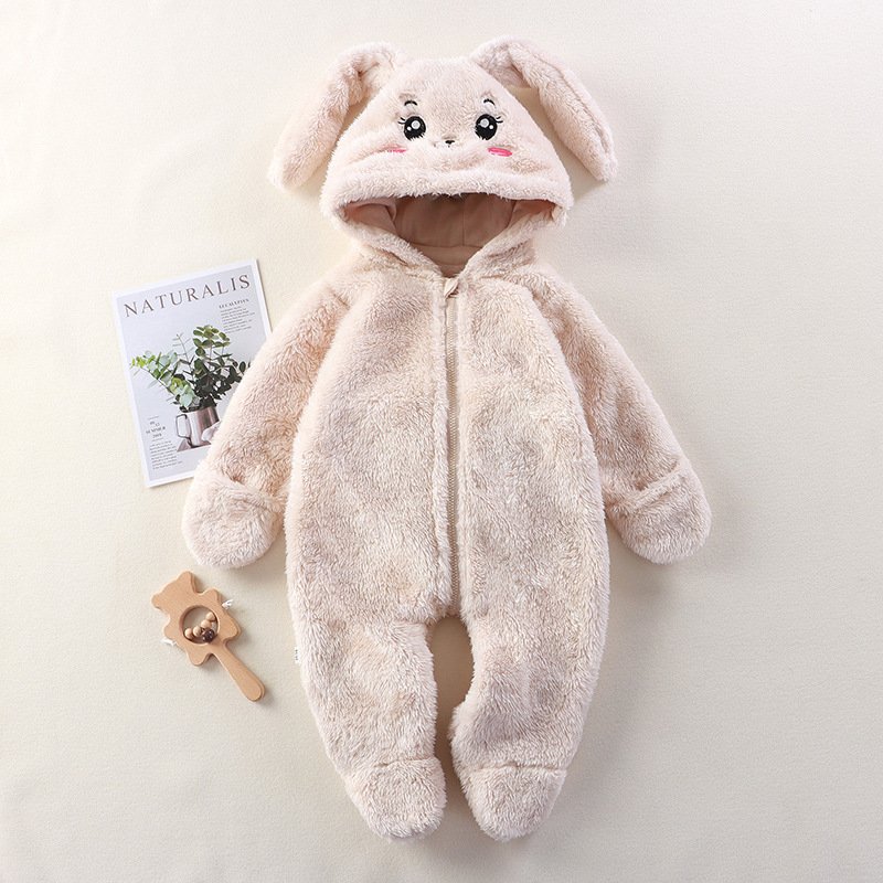 Baby home onesie Autumn and winter baby cute cartoon panda rabbit bear onesie go out plush overalls