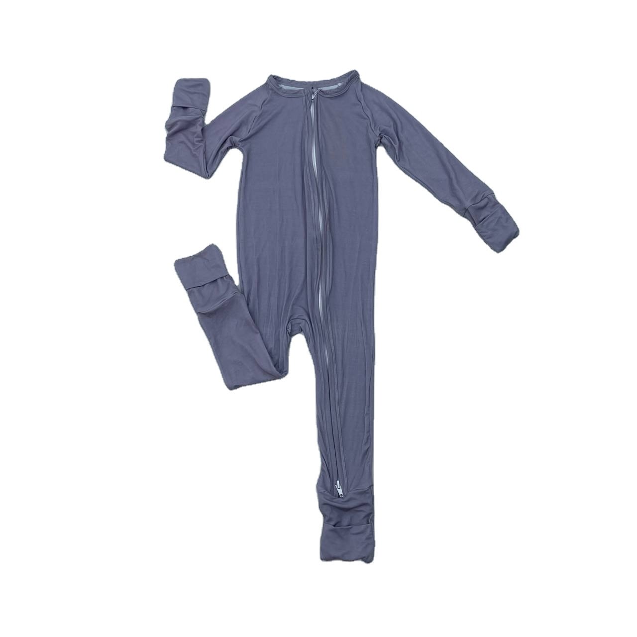 High Quality Wholesale Solid Baby Newborn Bamboo Viscose Infant Toddler Pajamas Fold over Cuffs Baby Rompers Multi Colors