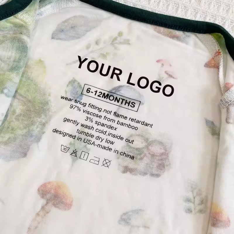 Bamboo Viscose Soft Baby Jumpsuit Pajamas Newborn Sleeper Baby Unisex Clothes Printed Custom Baby Rompers