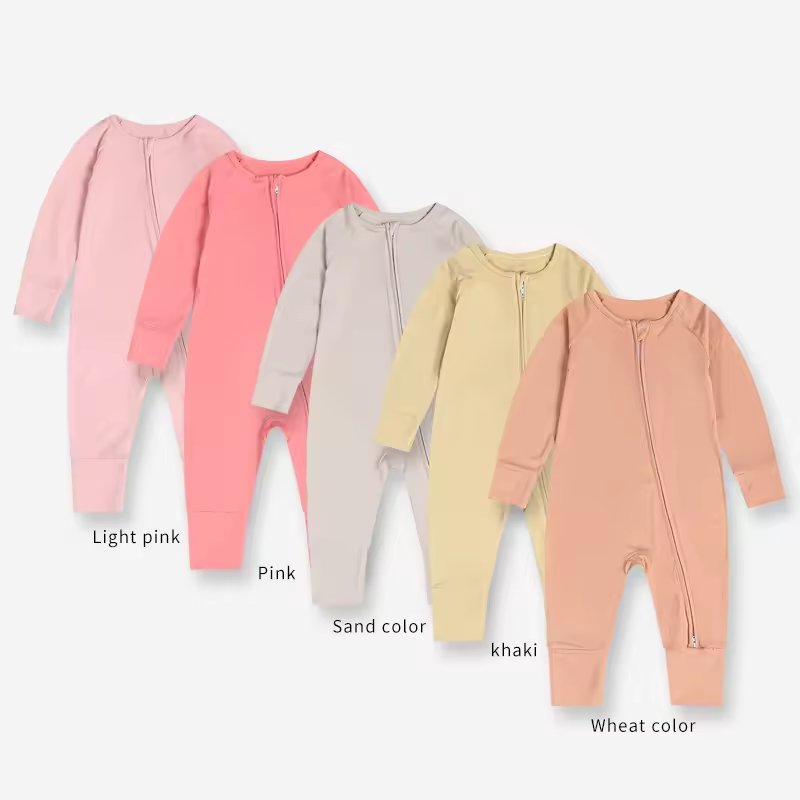 Bamboo Viscose Soft Baby Jumpsuit Pajamas Newborn Sleeper Baby Unisex Clothes Printed Custom Baby Rompers