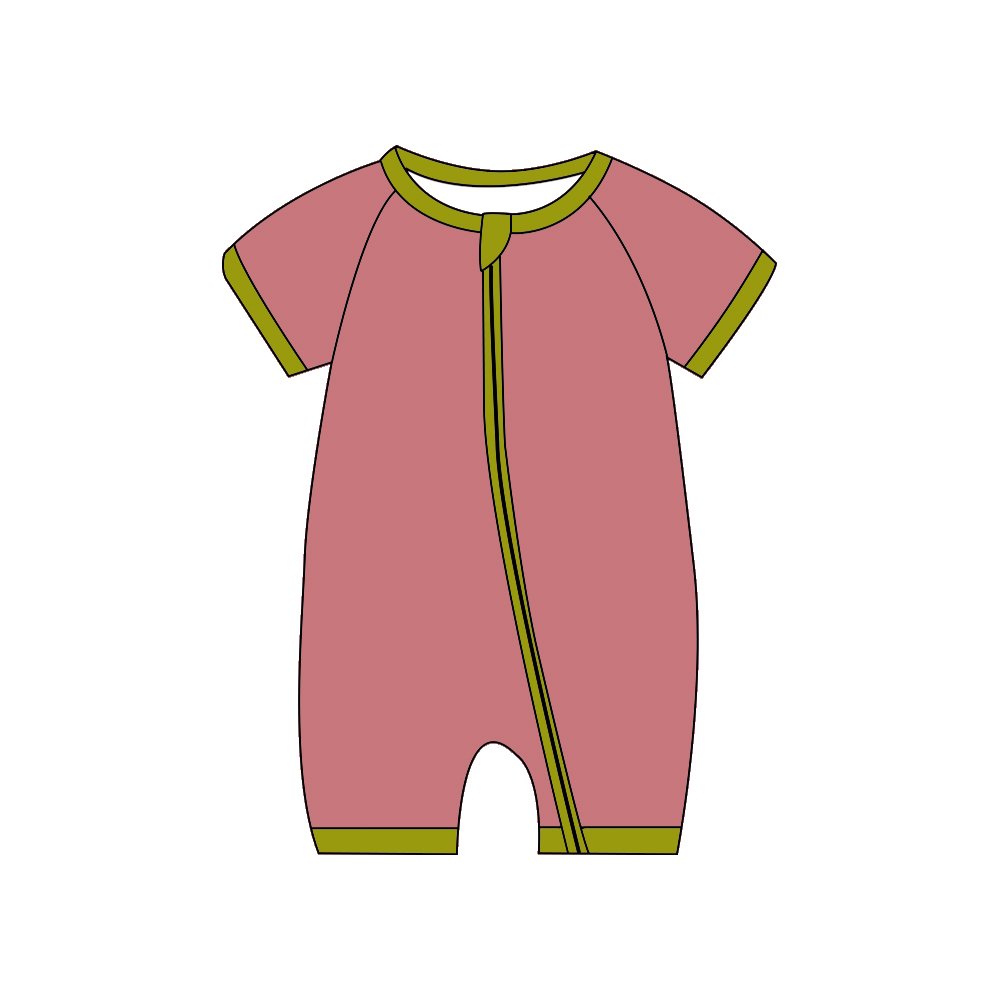Popular Bamboo Baby Romper Zipper Short Sleeve pajamas set Short Style Zipper