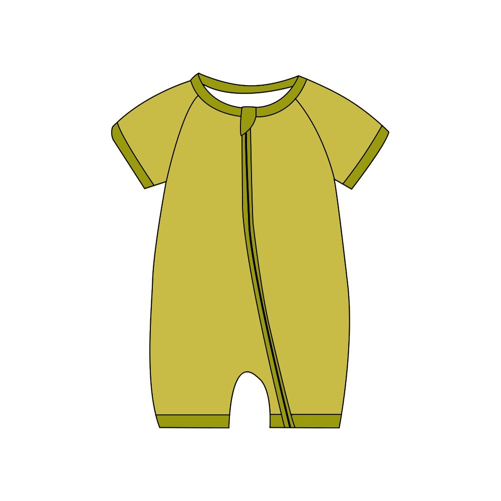 Popular Bamboo Baby Romper Zipper Short Sleeve pajamas set Short Style Zipper