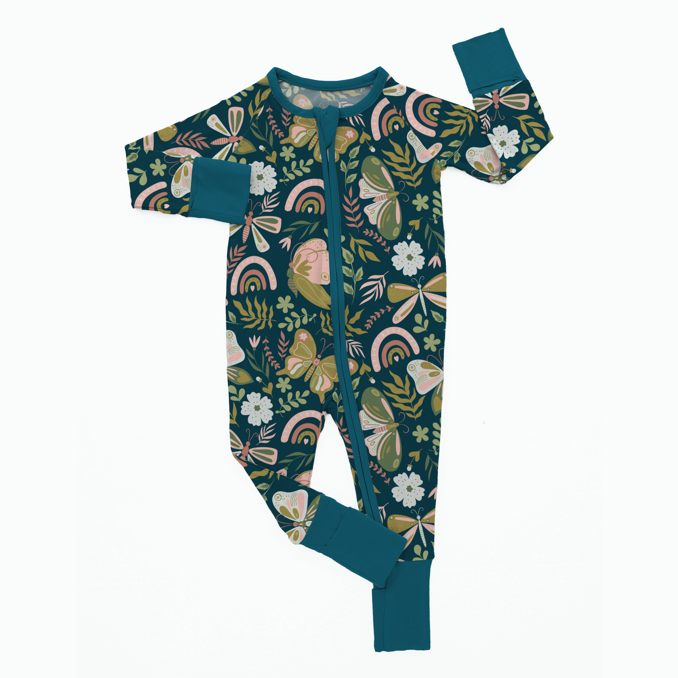 Newborn Butterfly Clothes Autumn And Winter Warm New Born Baby Jumpsuit Zipper Closed Bamboo Romper Baby Romper Winter