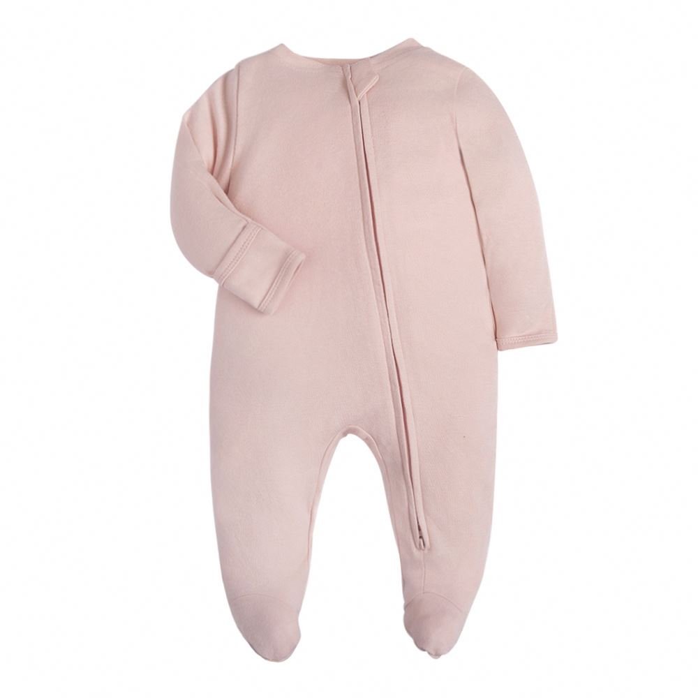 Infant Toddler Clothes Sleep Wear Footed Zipper Jumpsuit Plain Unisex Baby Romper