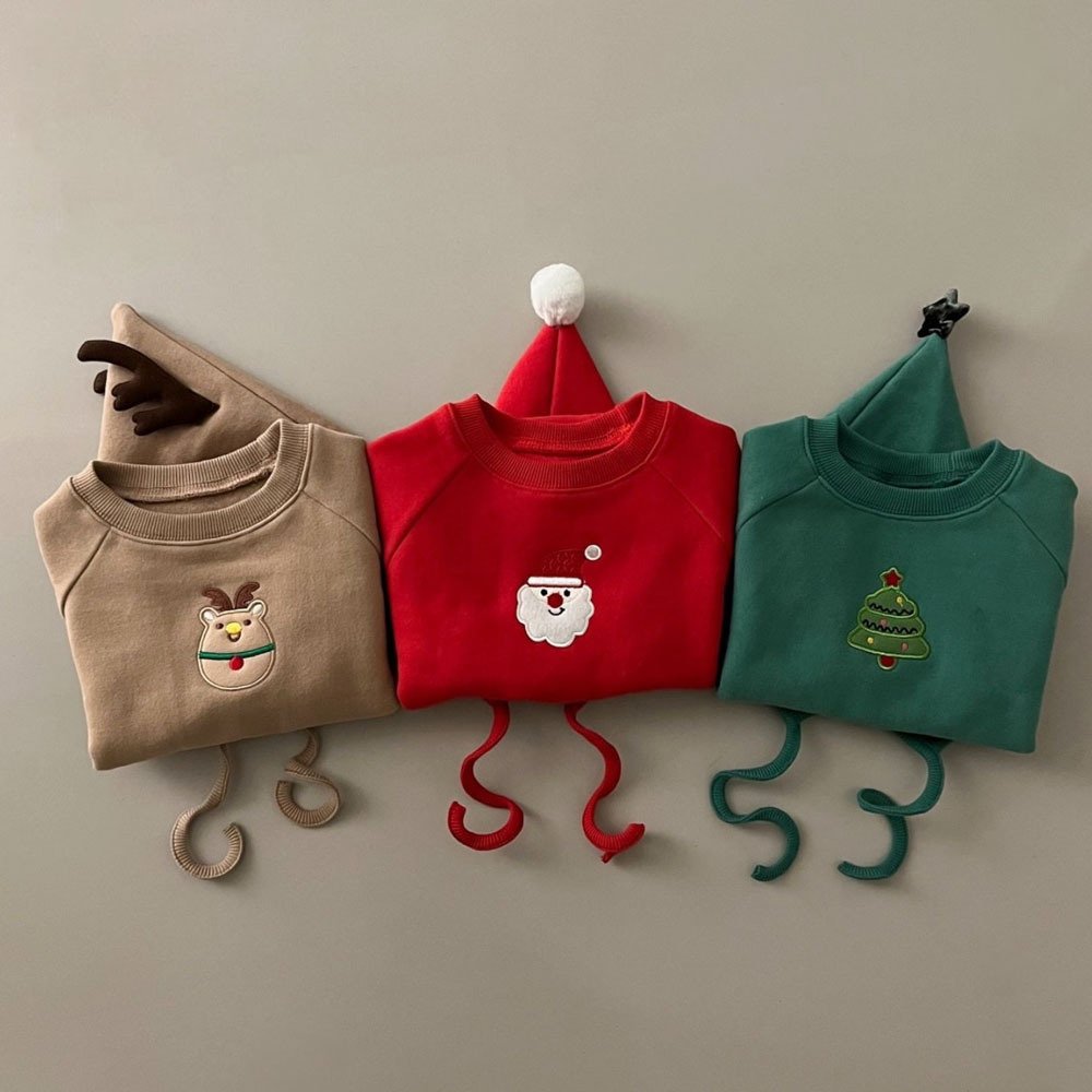 Wholesale New Festival Winter Cotton Fleece Christmas Baby Clothes Unisex Long Sleeve Soft Baby Christmas Sweater Romper