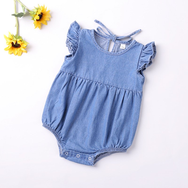Baby Rompers,Blank Infant Toddler Baby Cute Long Sleeve Denim Baby Boys Girls Romper