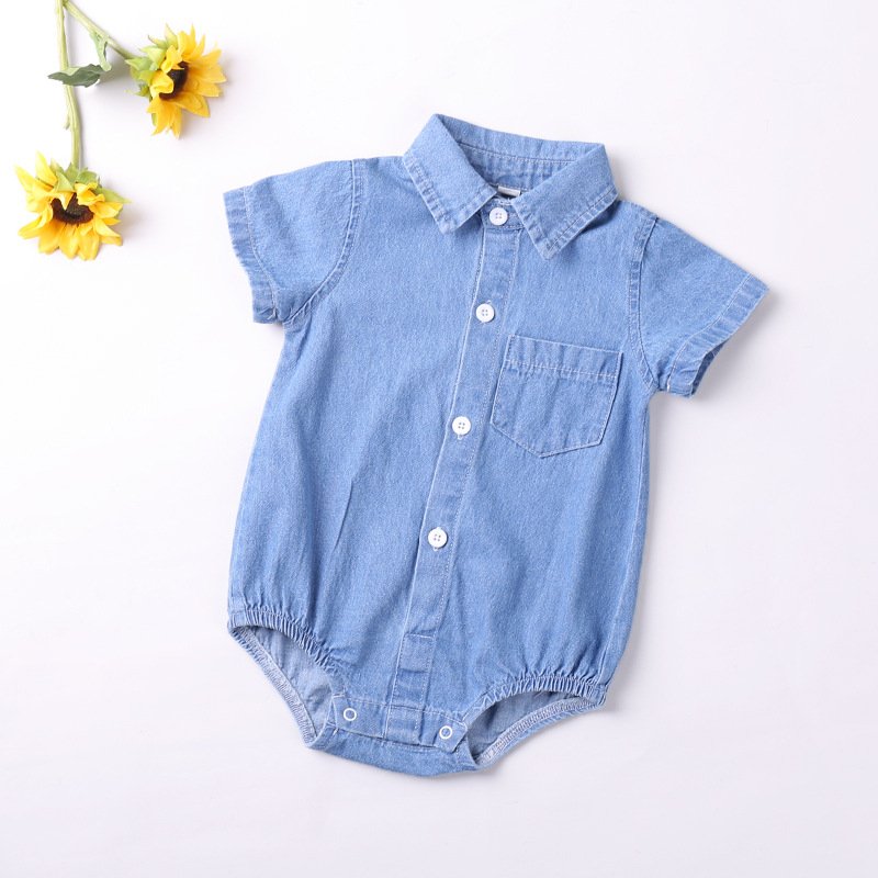 Baby Rompers,Blank Infant Toddler Baby Cute Long Sleeve Denim Baby Boys Girls Romper