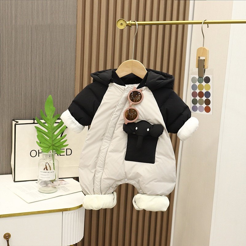 Baby Down Jacket Winter White Duck Down For Baby Boys With Extra Thick Clothes For Girls Jumpsuit Winter