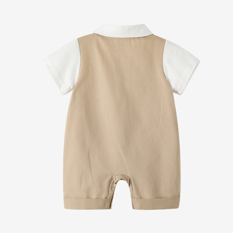 Toddler Baby Romper Short Baby Clothes Cotton Formal Gentleman Jumpsuit Infant For Baby Boys Clothes with Hat