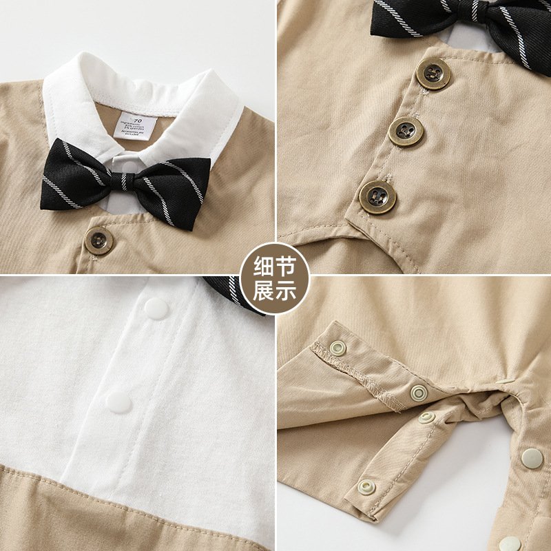 Toddler Baby Romper Short Baby Clothes Cotton Formal Gentleman Jumpsuit Infant For Baby Boys Clothes with Hat