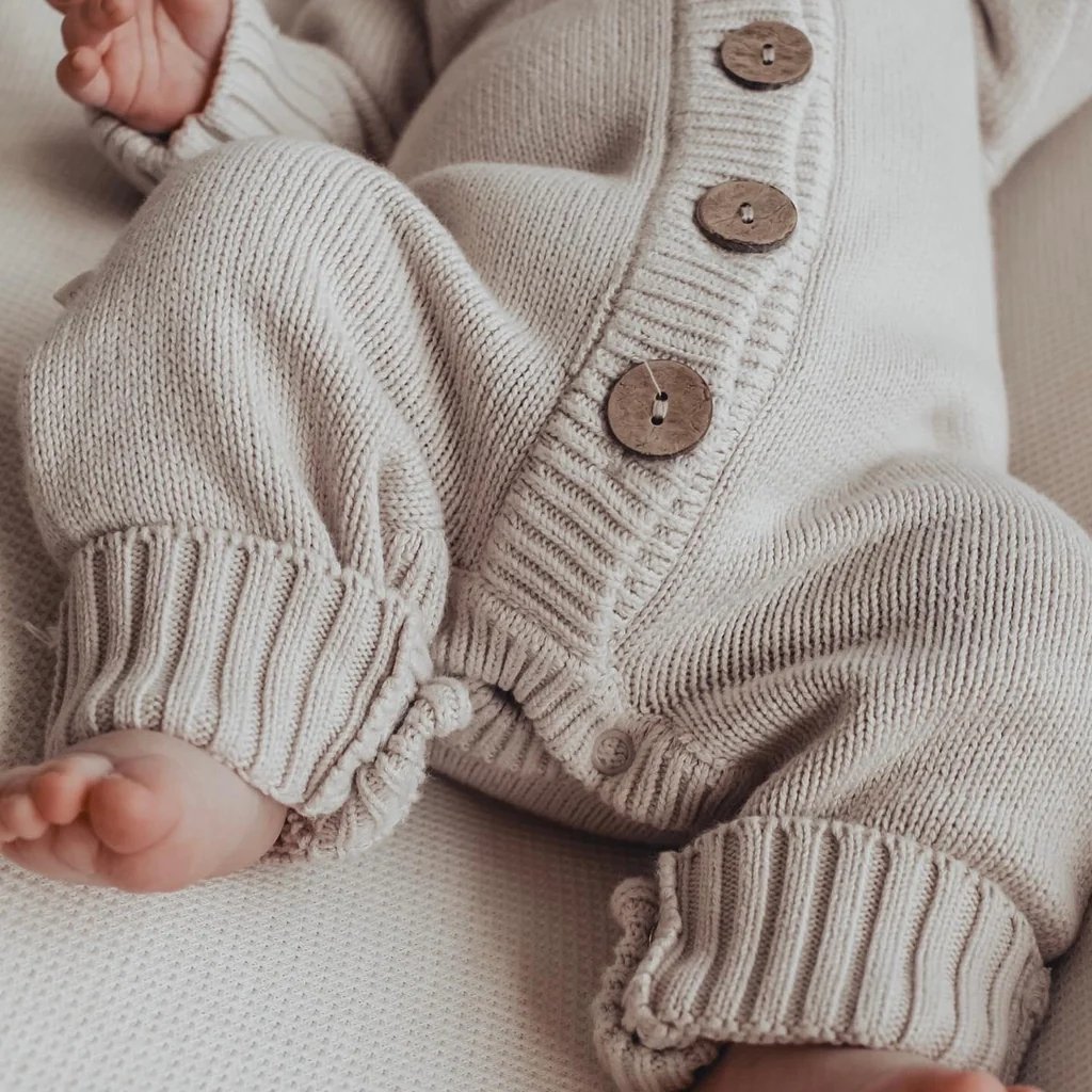100% Organic Cotton Newborn Knitted Baby Jumpsuit Cotton Baby Set Toddler Girl Knit Top Knit Baby Romper