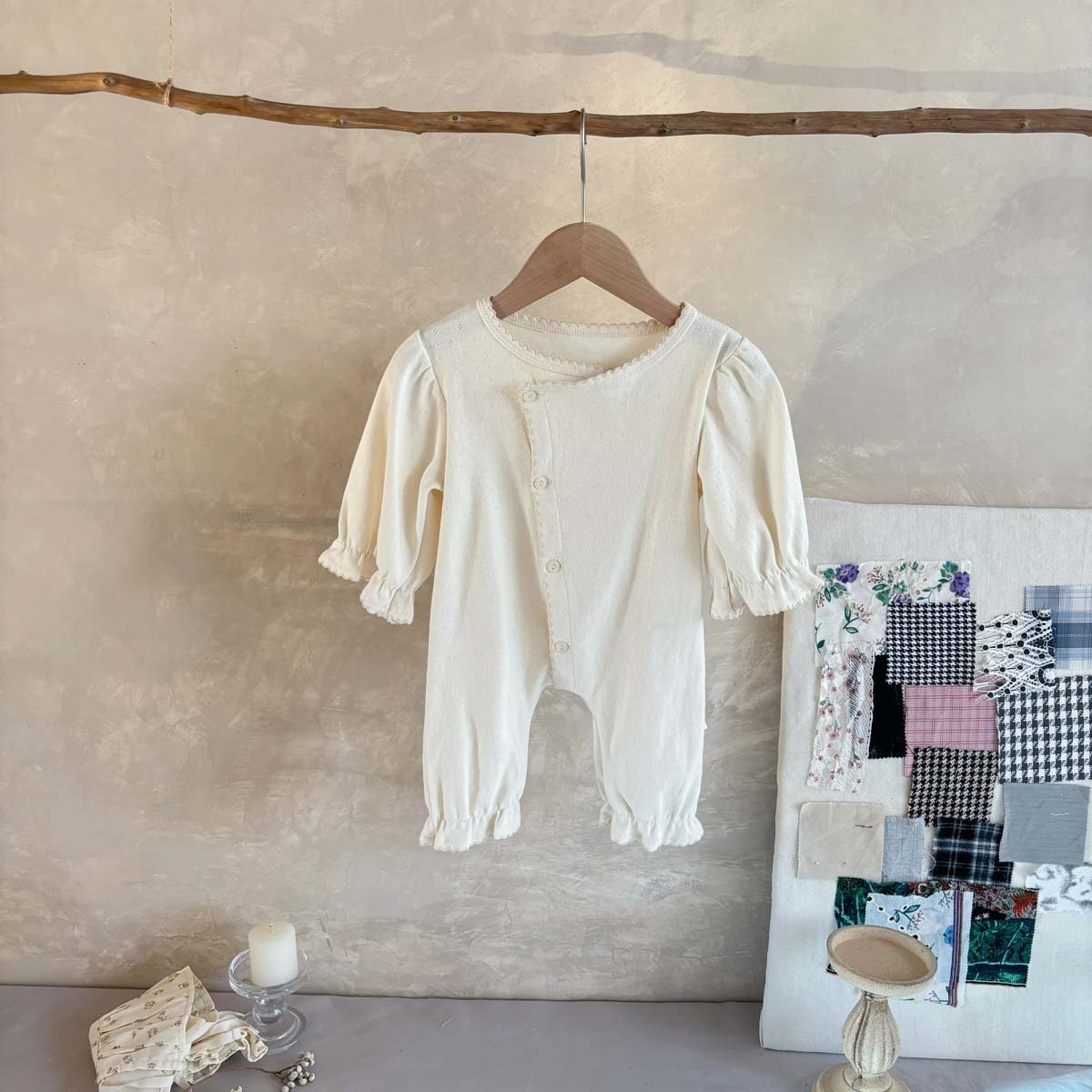 Wholesale 2024 Autumn Baby Clothing Fashion Solid Color Crew Neck Long Sleeve Cotton Baby Rompers
