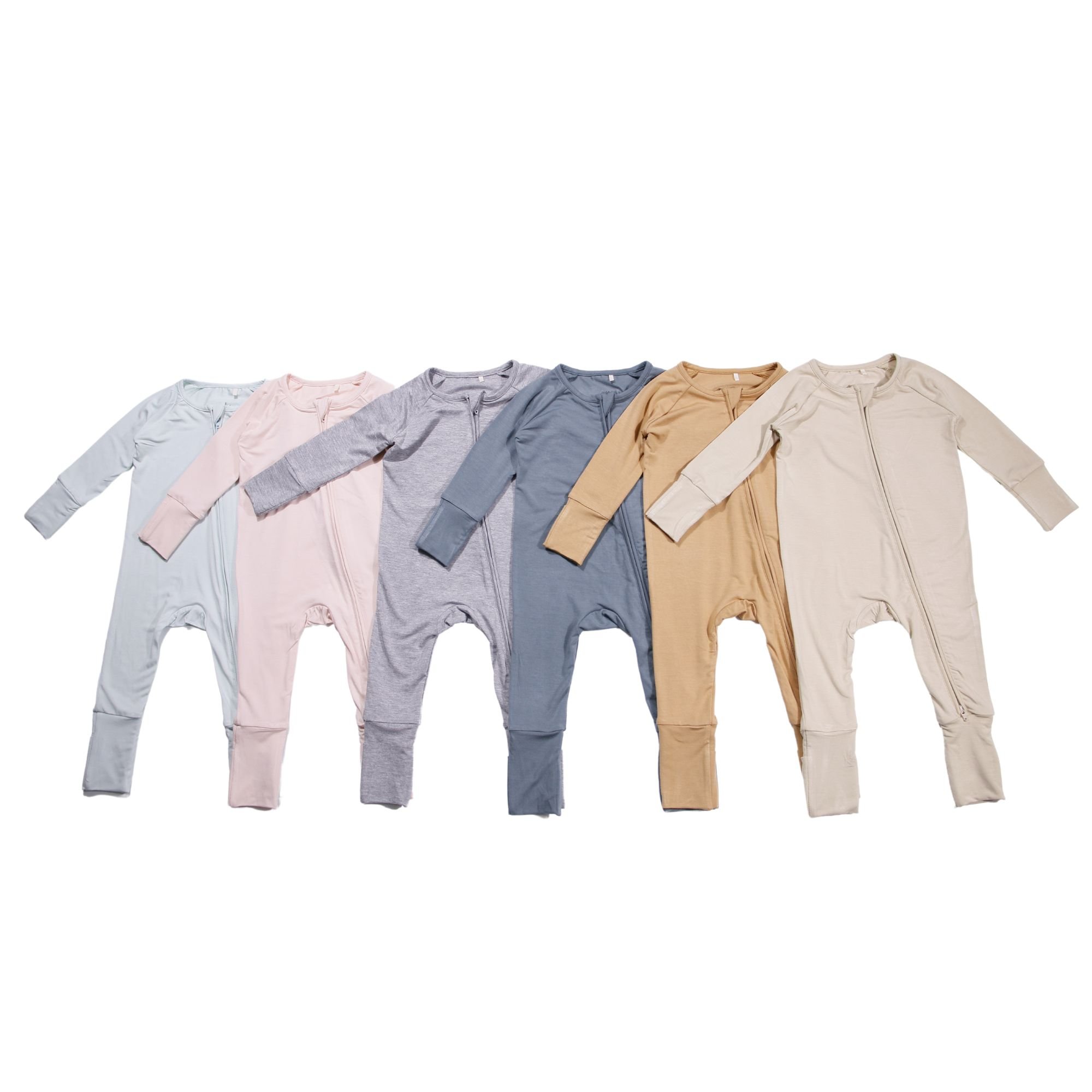 Wholesale Bamboo Baby Sleeper Pajamas Kids Bamboo Baby Clothes Onesies Custom Printed Bamboo Viscose Baby Footie Zipper Rompers