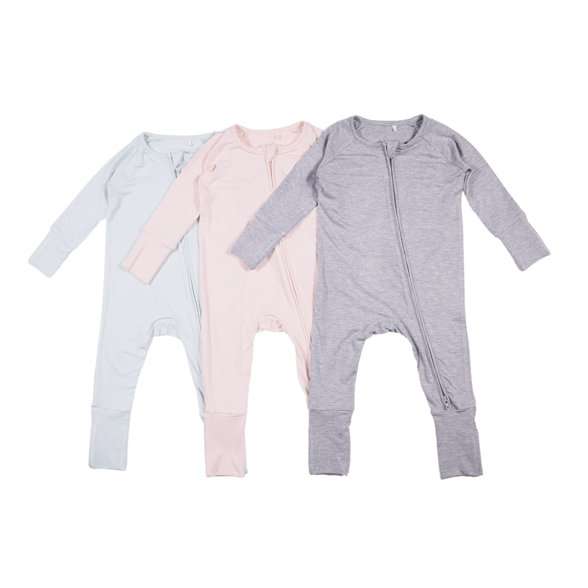 Wholesale Bamboo Baby Sleeper Pajamas Kids Bamboo Baby Clothes Onesies Custom Printed Bamboo Viscose Baby Footie Zipper Rompers
