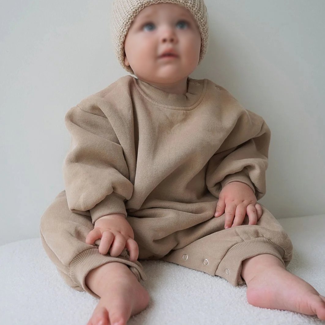 Winter Unisex Knitted Baby Clothes Customized Size Button Fly Full Sleeve Newborn Jumpsuit Baby Rompers