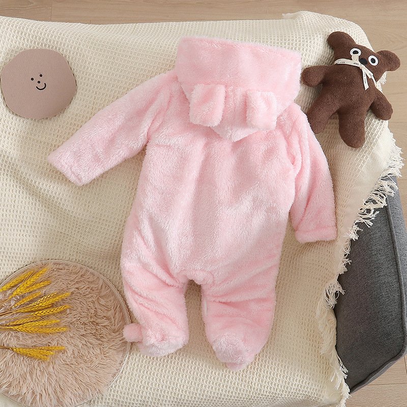 Newborn Baby Romper Hooded Kids Clothing Fleece Jumpsuit Unisex Baby Clothes Girls Boys Winter Baby Rompers