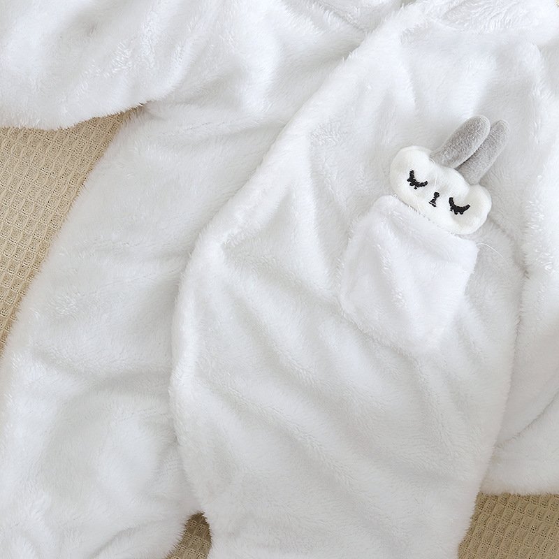 Newborn Baby Romper Hooded Kids Clothing Fleece Jumpsuit Unisex Baby Clothes Girls Boys Winter Baby Rompers